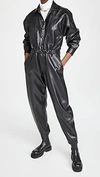 AGOLDE VEGAN LEATHER 80'S WAISTED JUMPSUIT,AGOLE30492