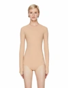 Maison Margiela Beige Long Sleeve Bodysuit In Beige