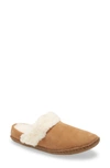 Sorel Nakiska Ii Faux Shearling Lined Slide Slipper In Camel Brown/ Natural