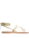 KJACQUES ELLADA METALLIC FLAT SANDALS