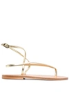 KJACQUES DELTA METALLIC FLAT SANDALS