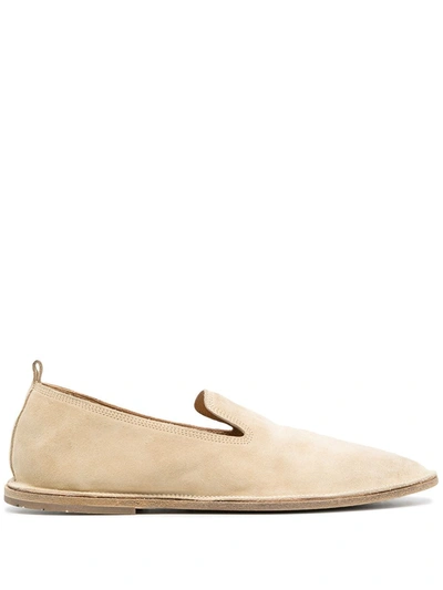 Marsèll Strasacco Round-toe Suede Loafers In Neutrals