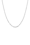 Best Silver Inc. Best Silver Sterling Silver Singapore Chain 20" In Silver