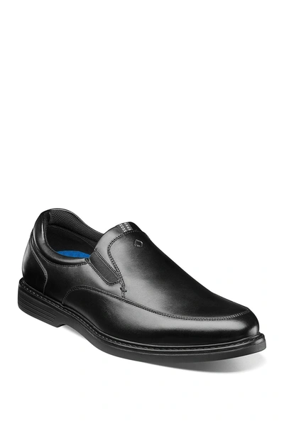 Nunn Bush Wade Work Leather Moc Toe Slip-on Venetian Loafer In Black