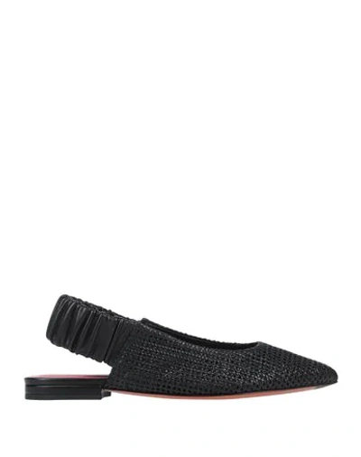 Santoni Ballet Flats In Black