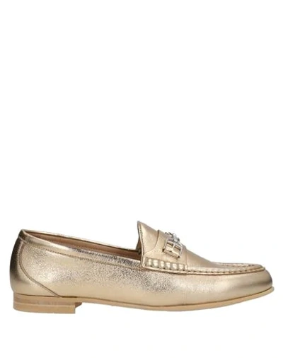 Bally Loafers In Gold