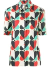 LA DOUBLEJ HEART-PRINT SHORT-SLEEVED SHIRT