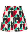 La Doublej Heart-print High-waisted Shorts In Neutrals