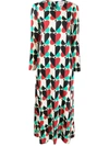 La Doublej Heart-print Swing Dress In Farfalle Rosso