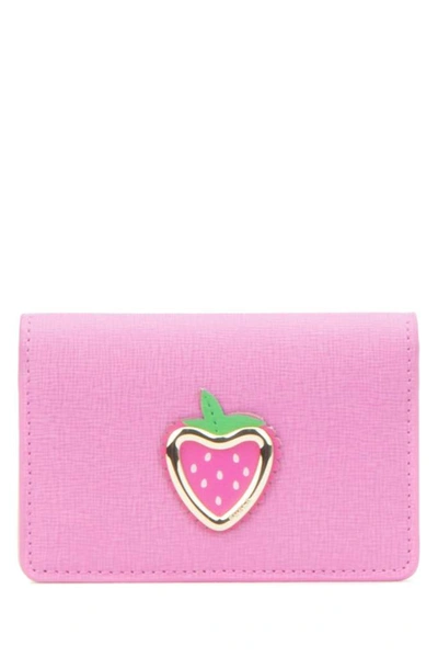 Furla Strawberry Flap Wallet In Pink