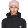 ACNE STUDIOS SSENSE EXCLUSIVE PINK WOOL PATCH BEANIE