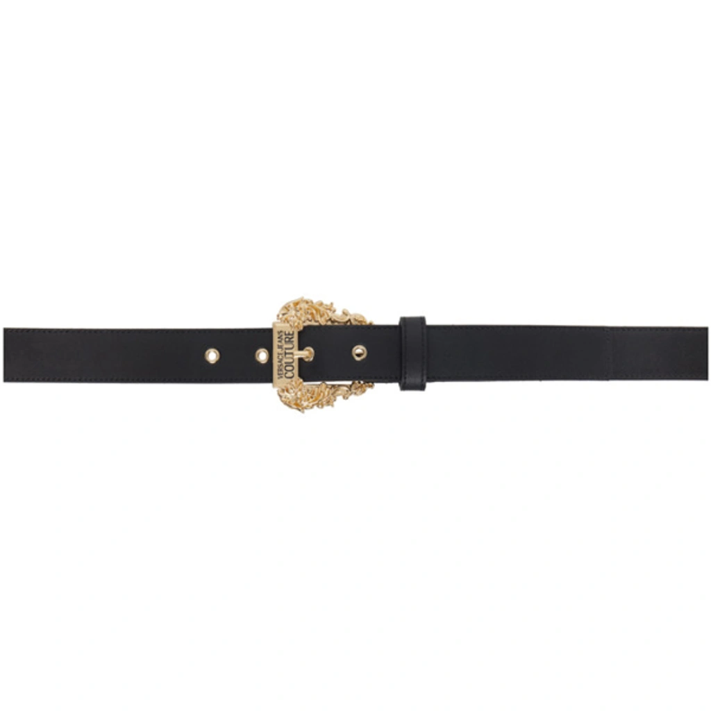 Versace Jeans Couture Buckle-fastening Leather Belt In Black  display picture 3