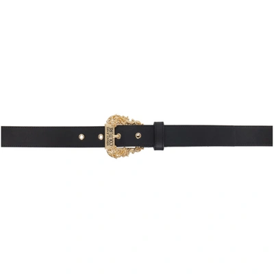 Versace Jeans Couture Buckle-fastening Leather Belt In Black