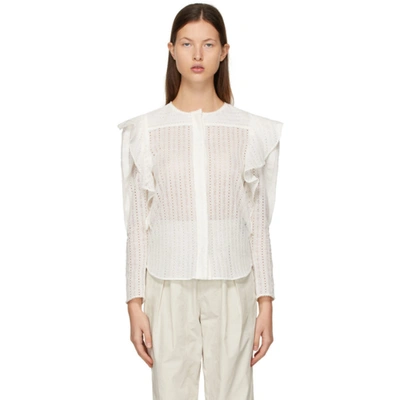 Isabel Marant Getlyia Ruffled Broderie-anglaise Cotton Blouse In White