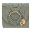 SEE BY CHLOÉ GREEN SUEDE HANA SQUARE WALLET