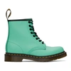 DR. MARTENS' GREEN 1460 SMOOTH LACE-UP BOOTS