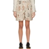 Isabel Marant Étoile Nawel Paperbag-waist Printed Cotton Shorts In Neutrals