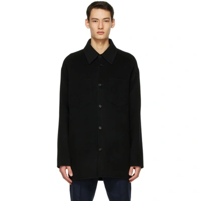 Acne Studios Domen Oversized Double-faced Wool Overshirt In Black