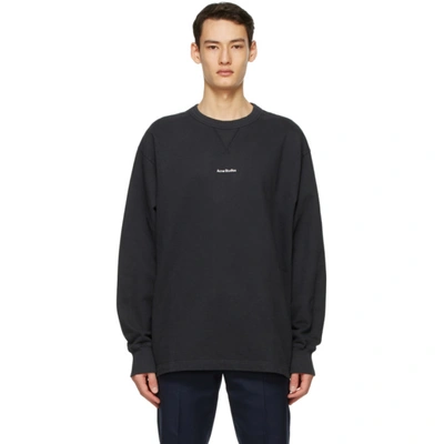 Acne Studios Logo-print Crew Neck Sweatshirt In Black