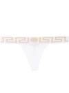 Versace Greca-border Stretch Cotton Thong In White