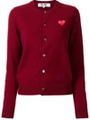 Comme Des Garçons Play Heart-detail Button-up Cardigan In Red