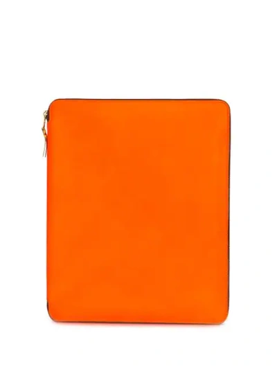 Comme Des Garçons Colour-block Zip-up Wallet In Orange