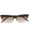 Saint Laurent Sun Ace Nw Sl276 Mica Acetate Sunglasses In Brown