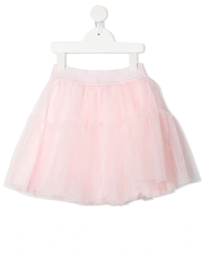 Monnalisa Kids' Logo-waistband Tutu Skirt In Pink