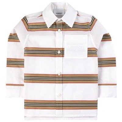 Burberry Kids' White Icon Stripe Shirt