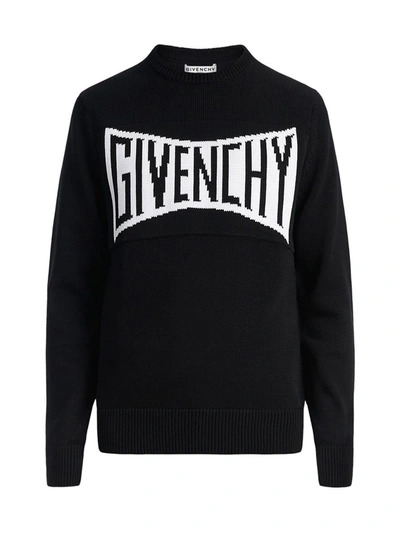 Givenchy Intarsia-knit Logo Sweatshirt In Black