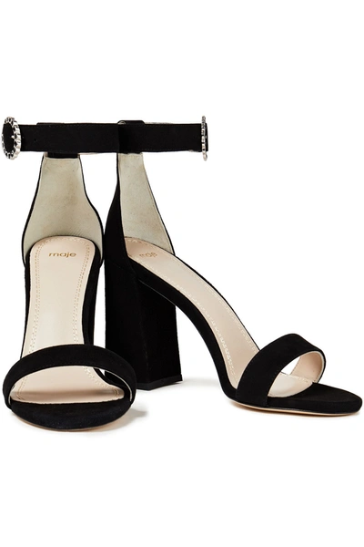 Maje Fariaz Suede Sandals In Black