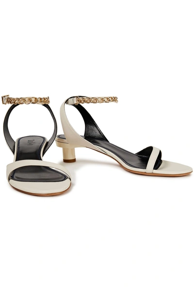 Tibi Chain-trimmed Leather Sandals In Neutrals