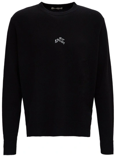 Givenchy Black Cashmere Embroidered Refracted Sweater In Nero