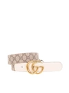 GUCCI GG SUPREME BELT IN BEIGE AND WHITE