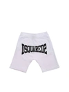 Dsquared2 Contrasting Print Bermuda Shorts In White In White