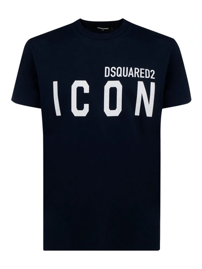Dsquared2 Crew-neck Cotton T-shirt In Dark Blue