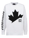 Dsquared2 Printed Over Cotton Jersey Sweatshirt In White