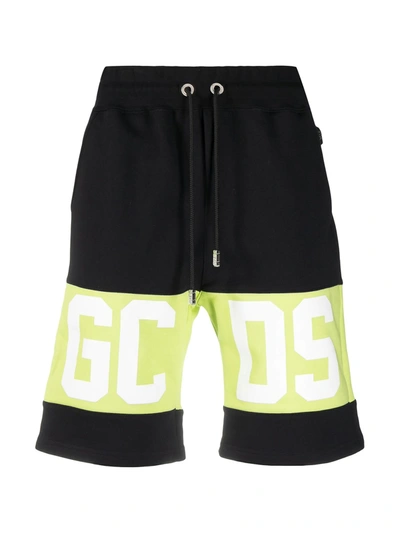 Gcds Colour-blocked Logo Track Shorts In Green