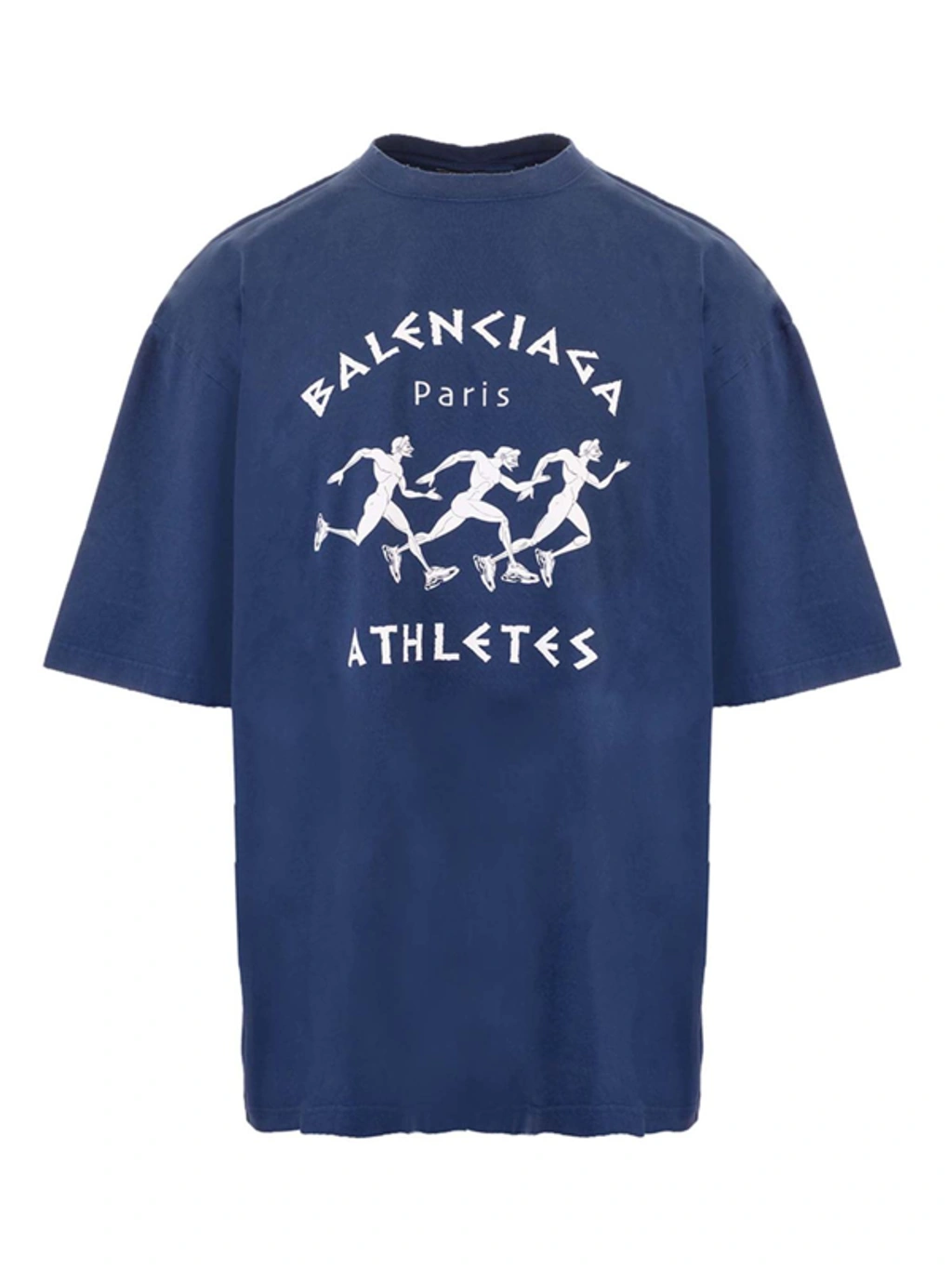 BALENCIAGA (バレンシアガ)Blue Athletic T-Shirt Balenciaga T-shirt Athletes Paris Blue | ModeSens