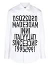 Dsquared2 Dan Printed Cotton Shirt In White In White