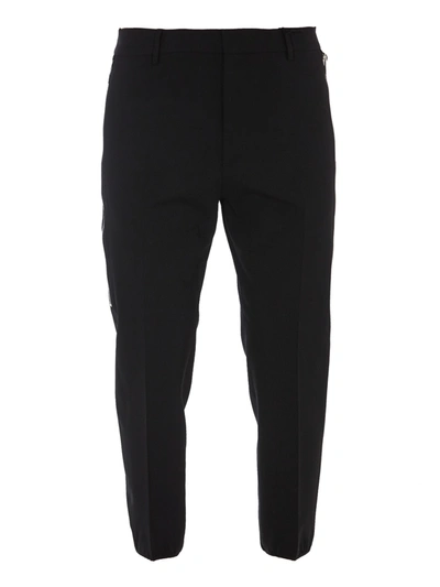 Dsquared2 Worsted Wool Cigarette Trousers In Black