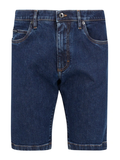 Dolce & Gabbana Bermuda Denim Short In Dark Wash