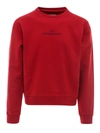 Maison Margiela Logo Detail Cotton Sweatshirt In Red