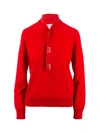 BOTTEGA VENETA STUDS PULLOVER IN RED