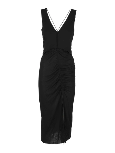 Helmut Lang Rib Tank Dress Dress In Black Cotton