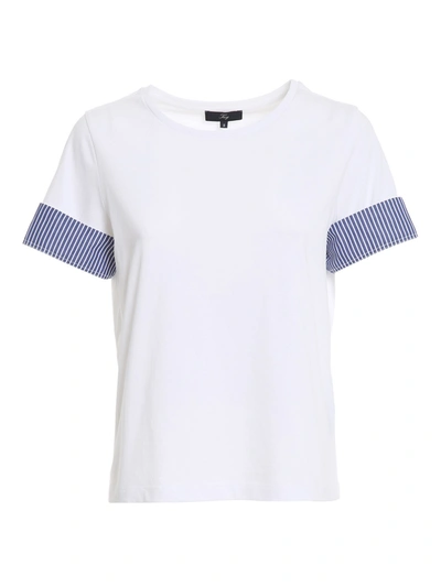 Fay Turn-up Sleeve T-shirt In White