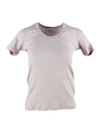 Fabiana Filippi Short Sleeve Deep Crew Neck T-shirt With Monili In Pink