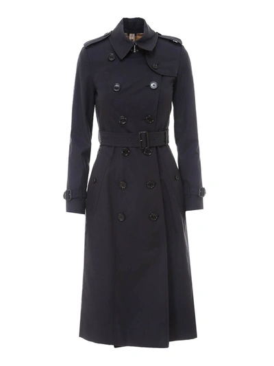 Burberry The Chelsea Heritage Trench Coat In Blue In Black