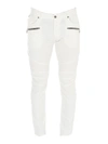 Balmain Biker Slim-fit Jeans In White