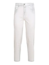 7 For All Mankind Roxanne Mid-rise Frayed Stretch Cigarette Jeans In Luxe White